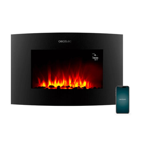 Cecotec Ηλεκτρικό Τζάκι Τοίχου με WiFi και Τηλεχειριστήριο 35" Cecotec Ready Warm 3550 Curved Flames Connected CEC-05815