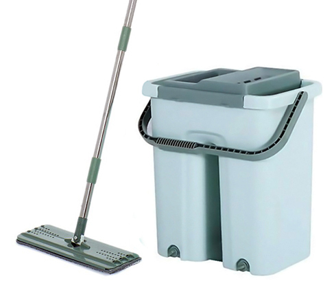 Σετ κουβάς & παρκετέζα με μικροϊνες CLN-0003 35 x 24 x 38cm πράσινο