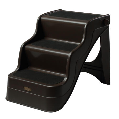 PawHut Πτυσσόμενη σκάλα σκύλου 3 σκαλοπάτια για κατοικίδια, καφέ, 49x39x39cm D06-050BN