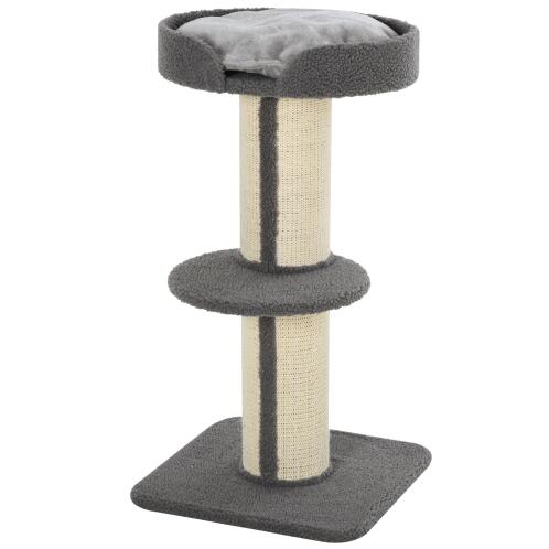 PawHut Cat Tree Scratching Post με κάλυμμα μαξιλαριού και στύλους με σχοινί σιζάλ Γκρι 45 x 45 x 91 cm PawHut D30-269GY