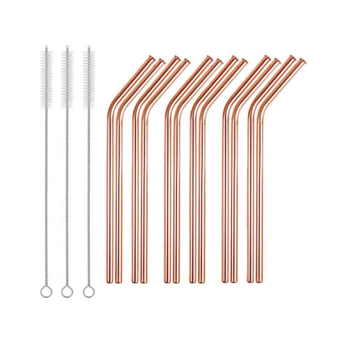 Σετ Επαναχρησιμοποιούμενα Καλαμάκια από Ανοξείδωτο Ατσάλι 12 τμχ και 3 Βουρτσάκια Καθαρισμού SPM DB4411