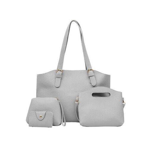 SPM Γυναικείες Τσάντες με Φερμουάρ Σετ 4 τεμαχίων Χρώματος Γκρι DB4600