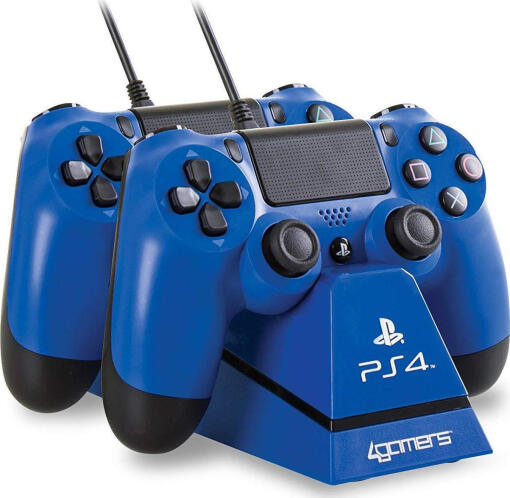 PS4 4GAMERS TWIN PLAY N' CHARGE CABLES BLUE