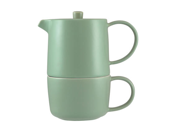 Maxwell & Williams Φλιτζάνι με Τσαγιέρα 450ml Πράσινη Seafoam Tea For One Cafe Life Σε Συσκευασία Δ