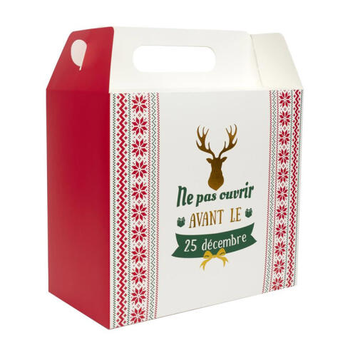 Αναδιπλούμενο Χάρτινο Χριστουγεννιάτικο Κουτί Δώρου 27 x 14 x 23 cm Χρώματος Κόκκινο Party Time DI9064 DI9064-Red