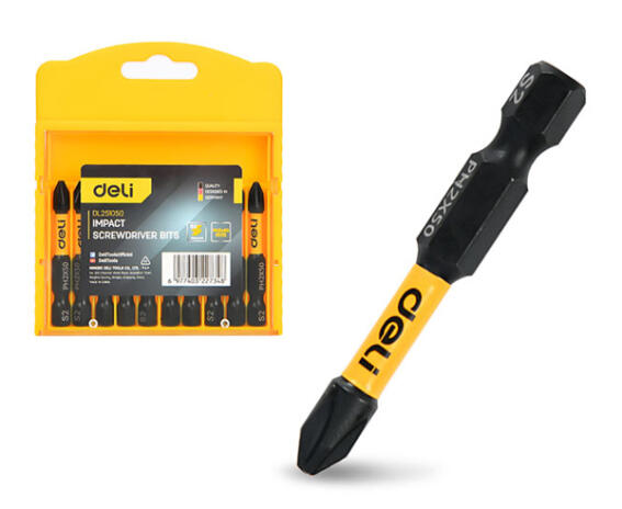 DELI σετ μύτες κατσαβιδιού DL251050 για δραπανοκατσάβιδο σταυρωτές PH2x50mm 10τμχ