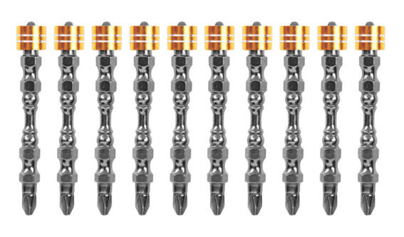 DELI σετ μύτες κατσαβιδιού DL255065 για δραπανοκατσάβιδο διπλή κεφαλή PH2x65mm με μαγνητικό ring 10τμχ