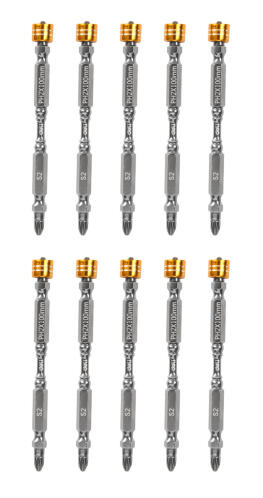 DELI σετ μύτες κατσαβιδιού DL255100 για δραπανοκατσάβιδο διπλή κεφαλή PH2x100mm με μαγνητικό ring 10τμχ