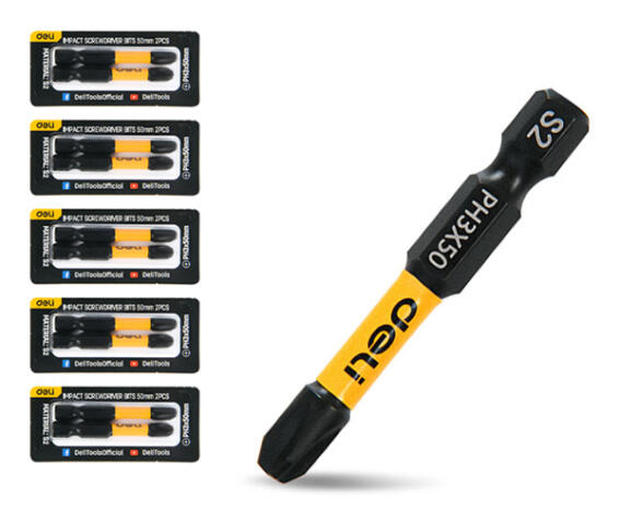 DELI σετ μύτες κατσαβιδιού DL501003Z για δραπανοκατσάβιδο σταυρωτές PH3x50mm 10τμχ