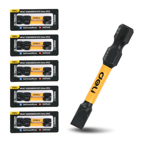 DELI σετ μύτες κατσαβιδιού DL501005Z για δραπανοκατσάβιδο ίσιες SL6x50mm 10τμχ