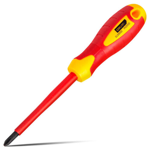 DELI κατσαβίδι σταυρωτό ηλεκτρολόγου DL516100 μαγνητικό PH2x100mm VDE 1000V