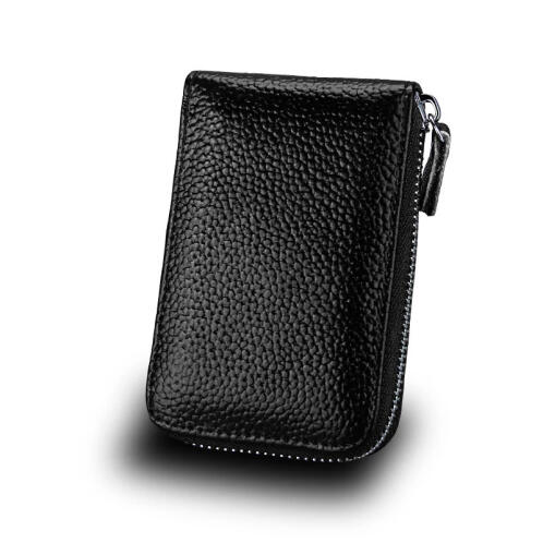 SPM Δερμάτινο Πορτοφόλι για 11 Πιστωτικές Κάρτες με Αντικλεπτική Προστασία RFID Χρώματος Μαύρο DYN-SlotWatter BLK