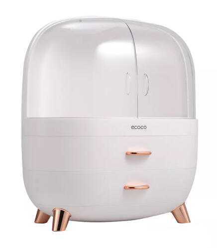 ECOCO θήκη οργάνωσης καλλυντικών E2013 επιτραπέζια 29.5x18.5x32cm λευκή