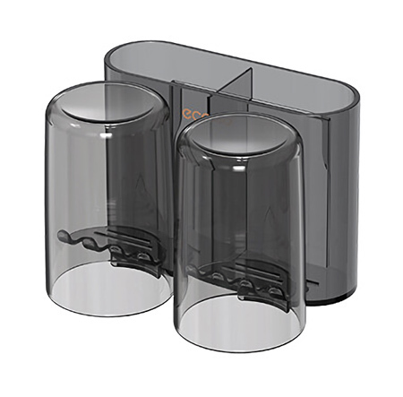 ECOCO βάση οδοντόβουρτσας E2229 με 2 ποτήρια μαύρη-διάφανη