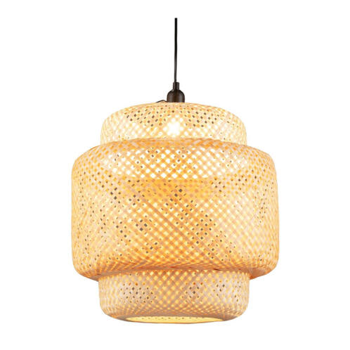 Costway Κρεμαστό Μονόφωτο Φωτιστικό από Μπαμπού Ε27 40 W 40 x 40 x 43 cm EU10092DE