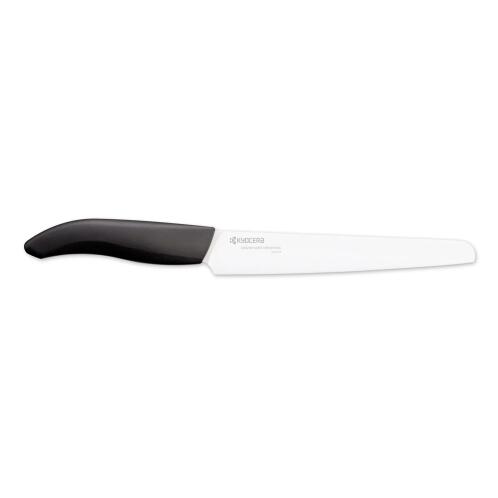 Kyocera Μαχαίρι του Ψωμιού 18cm Με Λευκή Κεραμική Οδοντωτή Λάμα Μαύρη Λαβή Gen
