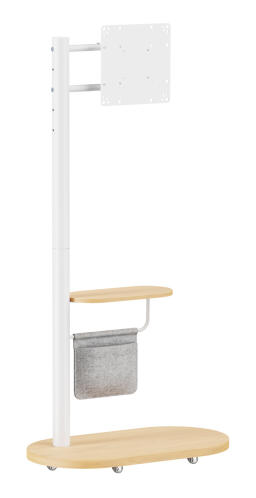 BRATECK βάση δαπέδου FS54-22T-02W για τηλεόραση 17-43" έως 15kg με ράφι & ροδάκια