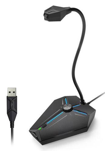 CMTECK επιτραπέζιο μικρόφωνο G006Plus με εύκαμπτο βραχίονα omnidirectional USB μαύρο