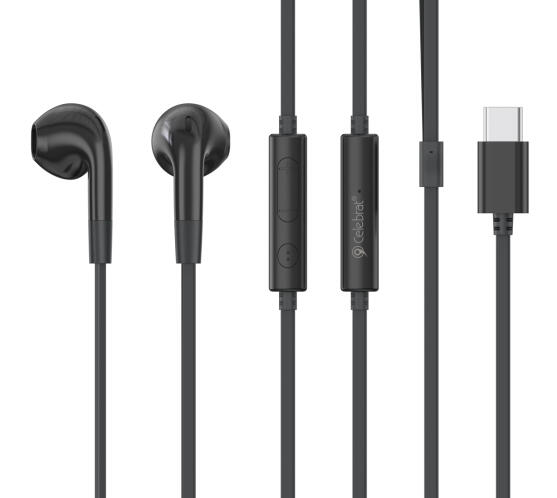CELEBRAT earphones με μικρόφωνο G39 USB-C σύνδεση 14mm 1.2m μαύρα