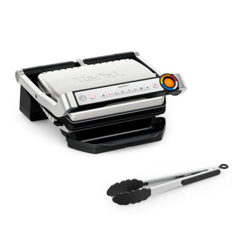 Tefal Optigrill Upgrade + Tong Sus Τοστιέρα Γκριλιέρα με Αποσπώμενες Πλάκες 2000W Inox