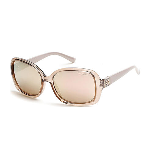 Γυναικεία Γυαλιά Ηλίου με Πλαστικό Σκελετό και Φακούς Καθρέπτη Χρώματος Καφέ Guess GU7423-57G-58