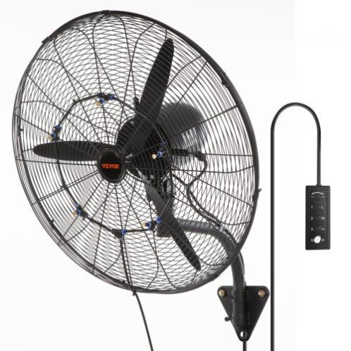 VEVOR 24" Ταλαντευόμενος Τοίχου Ανεμιστήρας Ομίχλης 3 Ταχύτητες 115W  GYBGSFSYCSS24BCVOV2