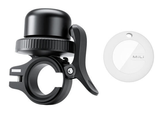 MILI κουδούνι ποδηλάτου με smart tag MiTag Duo iOS & Android Bluetooth tracker μαύρο/λευκό