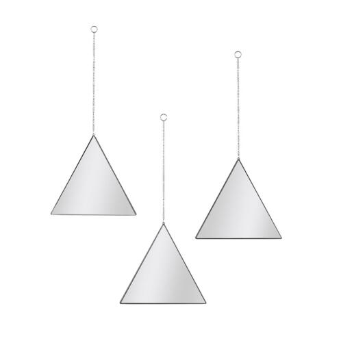 Home Deco Factory Σετ Τριγωνικοί Καθρέπτες Τοίχου με Πλαστικό Πλαίσιο 24.9 x 1.02 x 22.4 cm 3 τμχ Home Deco Factory HD0109