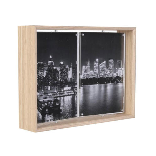 Home Deco Factory Ξύλινη Περιστρεφόμενη Κορνίζα 2 Θέσεων 17 x 5.1 x 22.2 cm HD4235