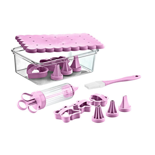 Σετ Εργαλείων Ζαχαροπλαστικής για Cookies 15 τμχ Χρώματος Μωβ Herzberg HG-CK127-Purple