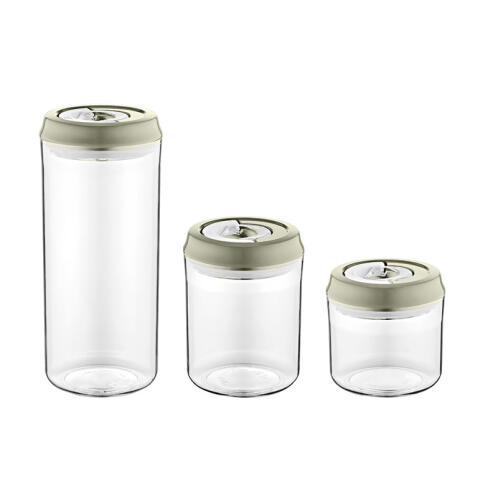 Σετ Πλαστικά Αεροστεγή Δοχεία Τροφίμων 3 τμχ Χρώματος Γκρι Herzberg HG-CK785-Grey