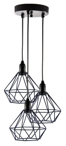 POWERTECH τρίφωτο φωτιστικό οροφής HLL-0004 E27 Φ20 μεταλλικό μαύρο