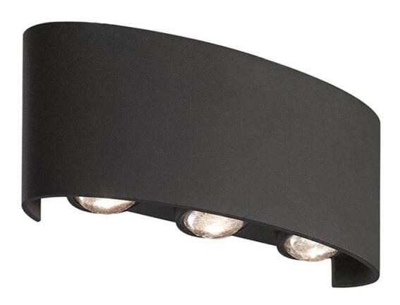 POWERTECH LED φωτιστικό τοίχου HLL-0161 6W 4000K 480lm IP65 μαύρο