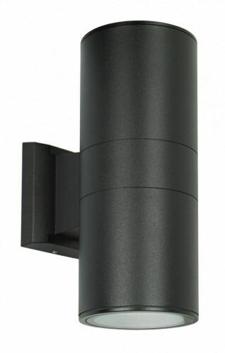 POWERTECH φωτιστικό τοίχου HLL-0190 για 2x GU10 λάμπες μεταλλικό IP65 μαύρο