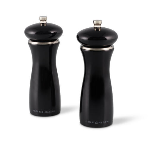 Cole&Mason Σετ Μύλοι Πιπεριού & Αλατιού Ξύλινοι 16,5cm Μαύρο