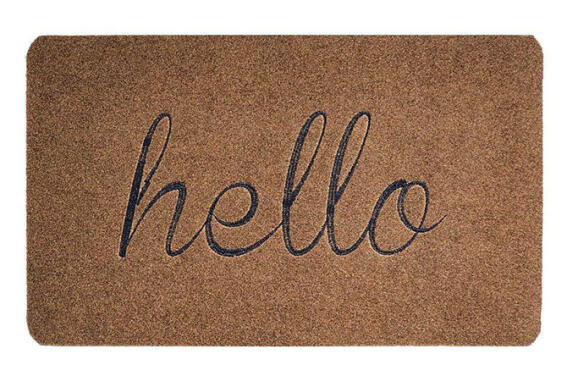 Πατάκι εισόδου hello HUH-0073 αντιολισθητικό 60 x 90cm καφέ