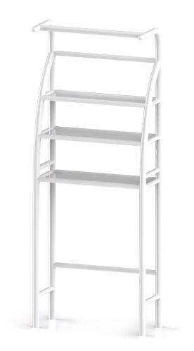 HOME USE ραφιέρα μπάνιου HUH-0222 με 3 ράφια μεταλλική 65x25x175cm λευκή