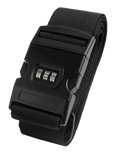 HOME USE ιμάντας βαλίτσας HUH-0240 με λουκέτο συνδυασμού ρυθμιζόμενος 2m μαύρος