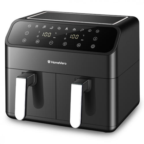 HomeVero Φριτέζα Αέρος με Διπλό Αποσπώμενο Κάδο 8lt HV-AF8DD Μαύρη
