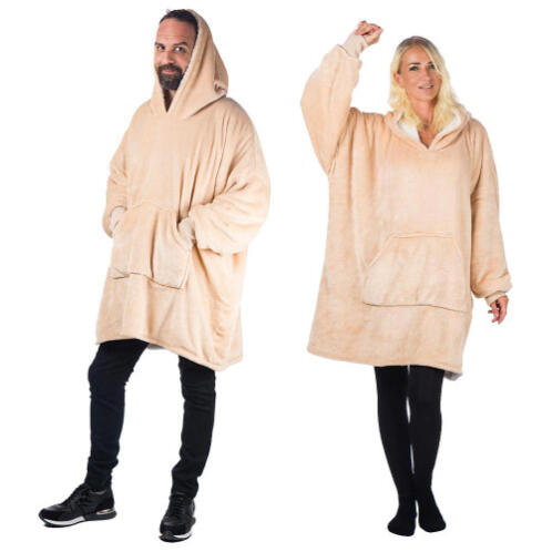 HomeVero Comfort Blanket Βελούδινη Oversized Μπλούζα – Κουβέρτα HV-CB-B Μπέζ