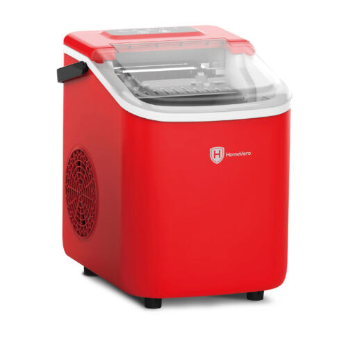 HomeVero  Παγομηχανή με Ημερήσια Παραγωγή 10kg HV-IM1224R Κόκκινη