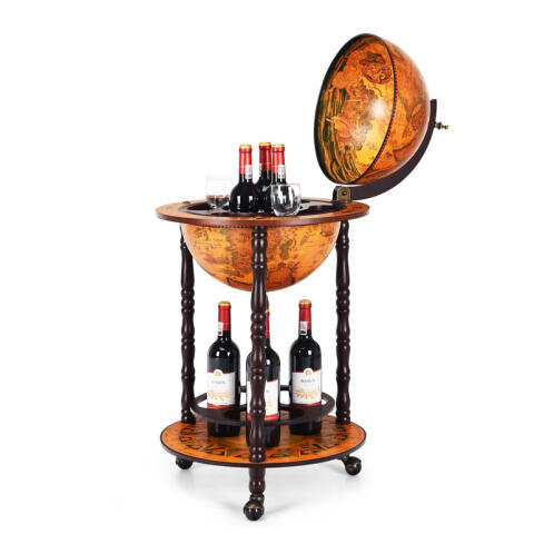 Costway Ξύλινο Μπαρ Υδρόγειος - Κάβα για Κρασιά 47 x 47 x 90 cm Costway HW57074