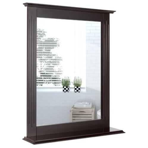 COSTWAY Καθρέφτης Μπάνιου 68,5 x 57 x 12 cm  με Ορθογώνιο Σχήμα Χρώματος Καφέ HW61553CF