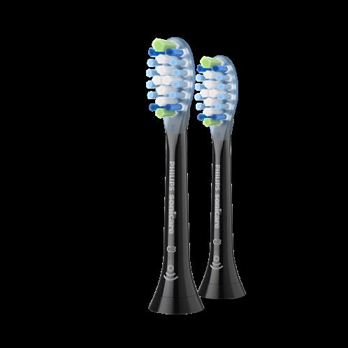 Philips Sonicare Ανταλλακτικές Κεφαλές βουρτσίσματος 2 τεμαχίων Premium Plaque Defence μαύρο