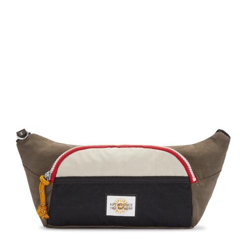 Kipling Τσαντάκι Μέσης Yura 33x13.5x4cm K.Valley Taupe Black