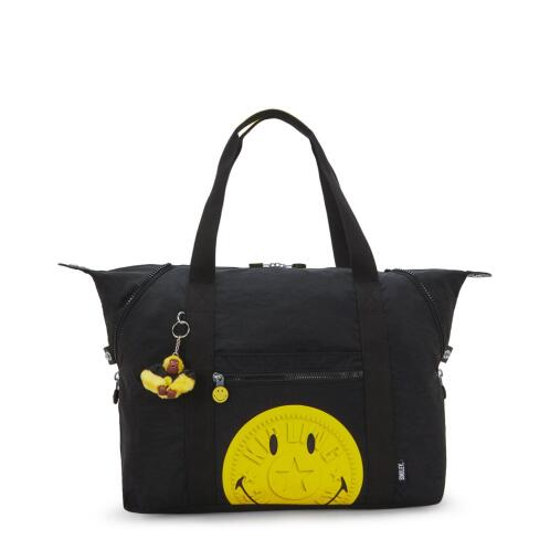 Kipling Smiley Τσάντα Tote Large Art M Yellow Fun Black