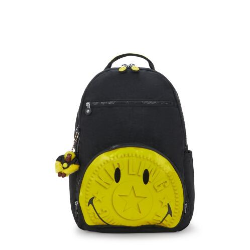 Kipling Smiley Σακίδιο Πλάτης για Laptop 17" Seoul Lap Yellow Fun Black