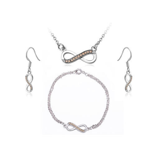 Timothy Stone Σετ Κοσμήματα 4 τμχ Χρώματος Ασημί με Κρύσταλλα Swarovski® Topaz