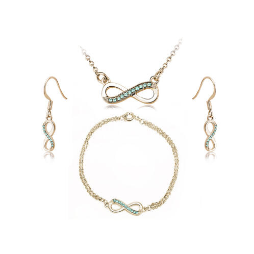 Timothy Stone Σετ Κοσμήματα 4 τμχ Χρώματος Χρυσό με Κρύσταλλα Swarovski® Emeraude