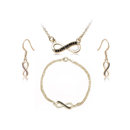 Timothy Stone Σετ Κοσμήματα 4 τμχ Χρώματος Χρυσό με Κρύσταλλα Swarovski® Noir